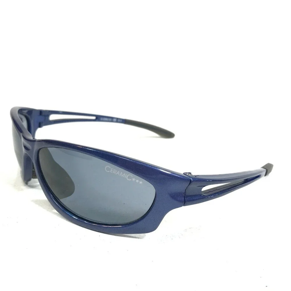 Alpina Sunglasses Airframe VIII Blue Square Wrap Frames with Blue Ceramic Lenses